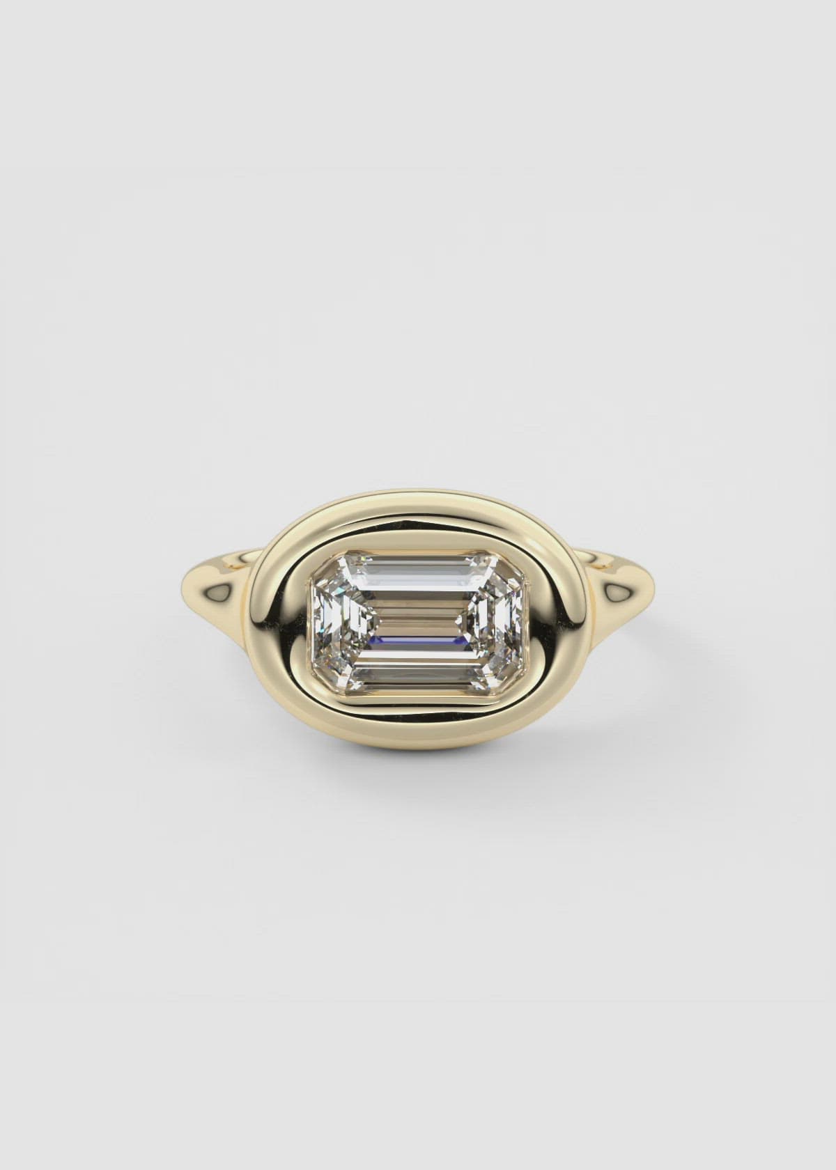 Chunky East West Emerald Bezel Diamond Pendant by Frank Darling