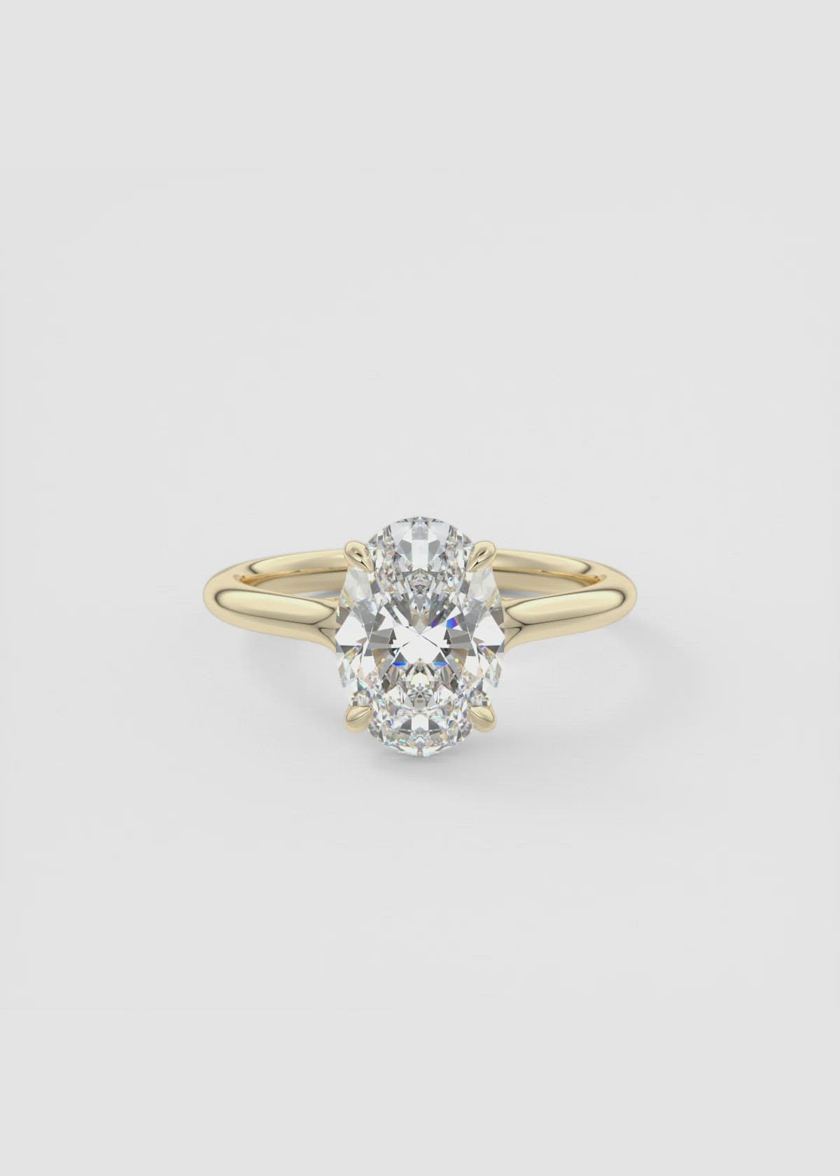 Oval Cut Engagement Ring with Low Profile Trellis Setting by Frank